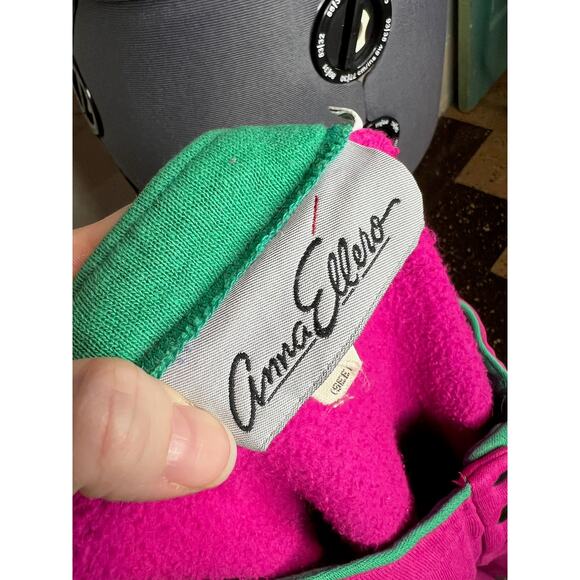 sweatshirt color blocked hot pink purple green 3 snaps - Picture 8 of 10